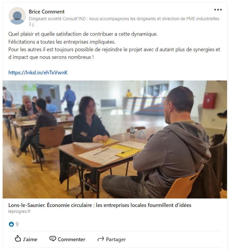 LinkedIn Brice Comment Lons le Saunier Entreprises économie (1)